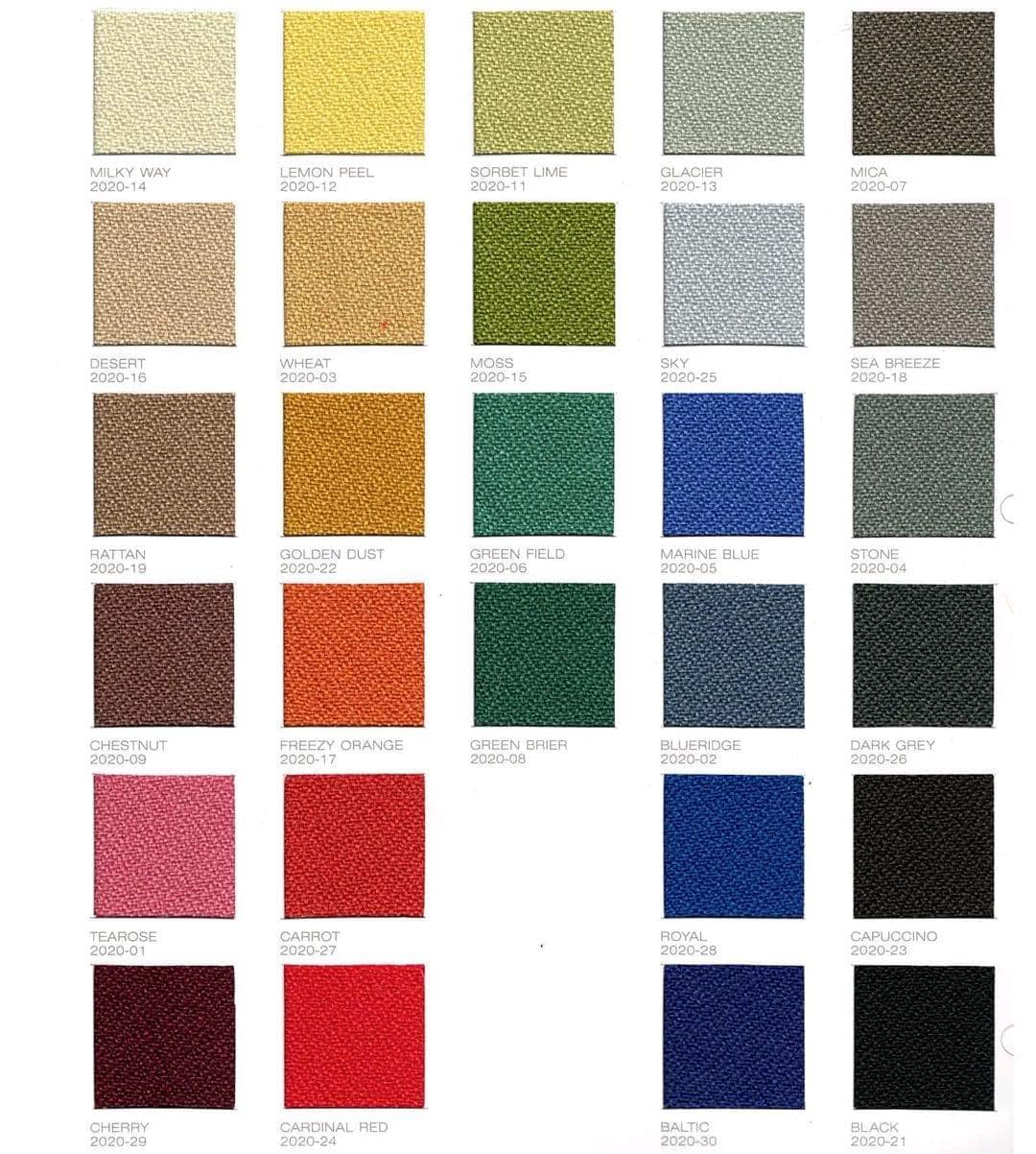 Soothe™ Bass Traps 2020 Series fabric chart