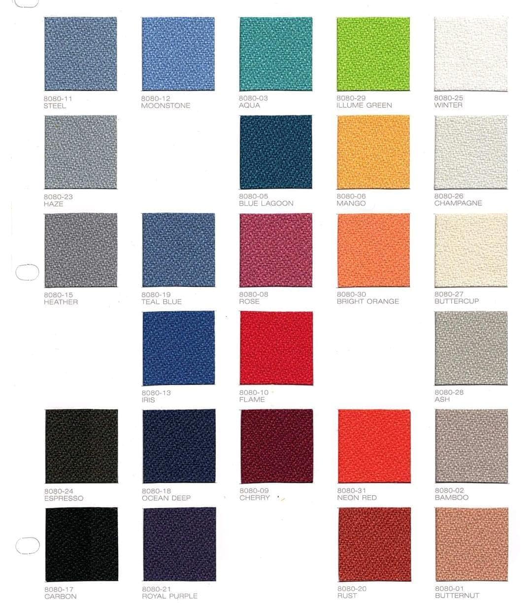 Soothe™ Bass Traps 8080 Series fabric chart