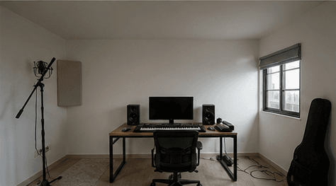 Before acoustic studio room